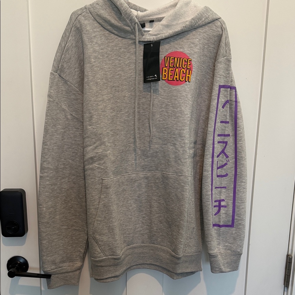 Chemistry Gray Hoodie with Pink & Yellow Venice Beach Logo